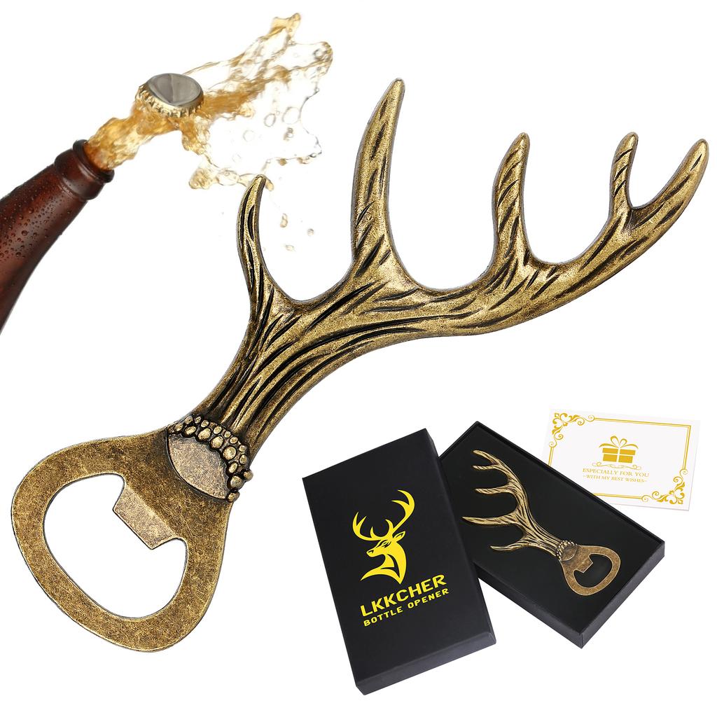 Beer Opener Creative Antler Shape Cool Original Gifts for Men Luxury Bottle Opener Beer Accessories Funny Vintage Corkscrew