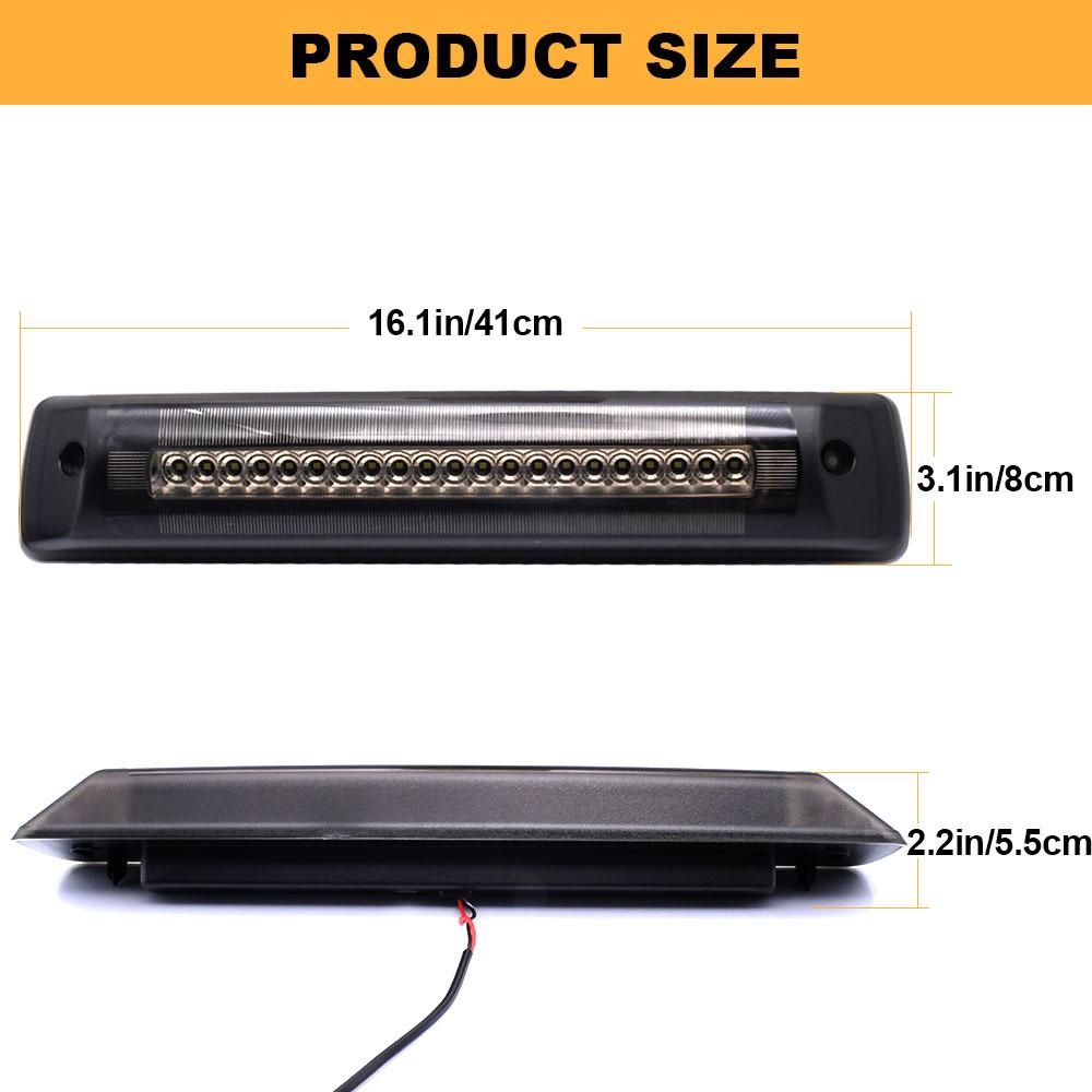 For Chevy Colorado / Canyon 2015-2025 LED Smoke 3rd Tail Light High Mount Third Brake Taillight Cargo Lamp Rear Stop Lights