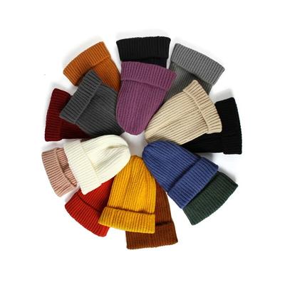 New Womens Beanie Hat Warm Autumn Women Wool Knit Beanie Hat Cuff Beanie Watch Cap for Girls Spring Skull Hats for Female