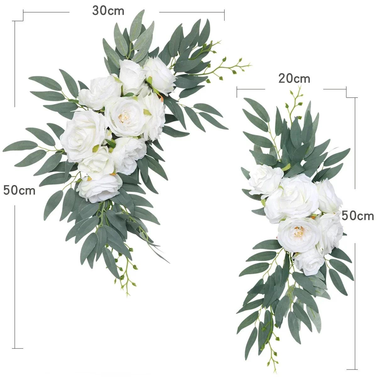 

2pcs Artificial Fall Wedding Arch Flowers Autumn Arbor Floral Arrangement Party Reception Backdrop Decor Multiple Style Ceremony
