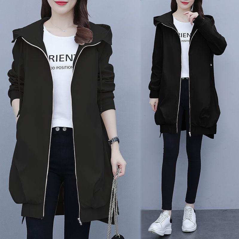 Early Fall Clothing Trench Coat Women Spring Korean Version of Loose Casual Hooded Temperament Fashion Jacket Plus Size