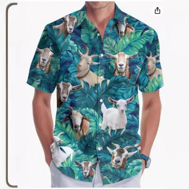 A new large-size men's fashion digital printing short-sleeved shirt in summer from the source manufacturer