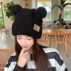 Winter cute cartoon bear ears wool hat female warm plush thickened ear protector student knitted hat