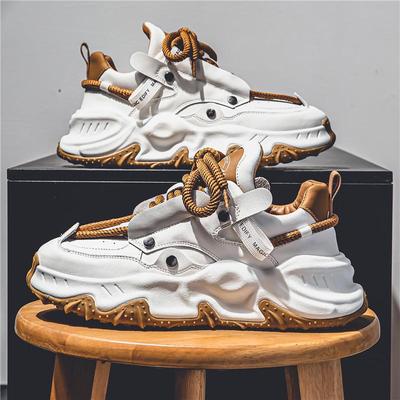 2023 Men's Stylish Personality Dad Shoes - Height Boosting, Thick Sole, Autumn/Winter Casual European Style