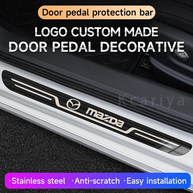 Car Stainless Steel Door Sill Scuff Plate for Mazda Axela Atenza 3 2 6 CX3 CX5 CX30 CX8 CX9 MX5 RX7 RX8 SKYACTIV accessories NG4