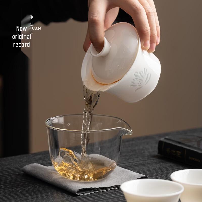 Xiyuanji Mutton Fat Jade Porcelain Travel Tea Set