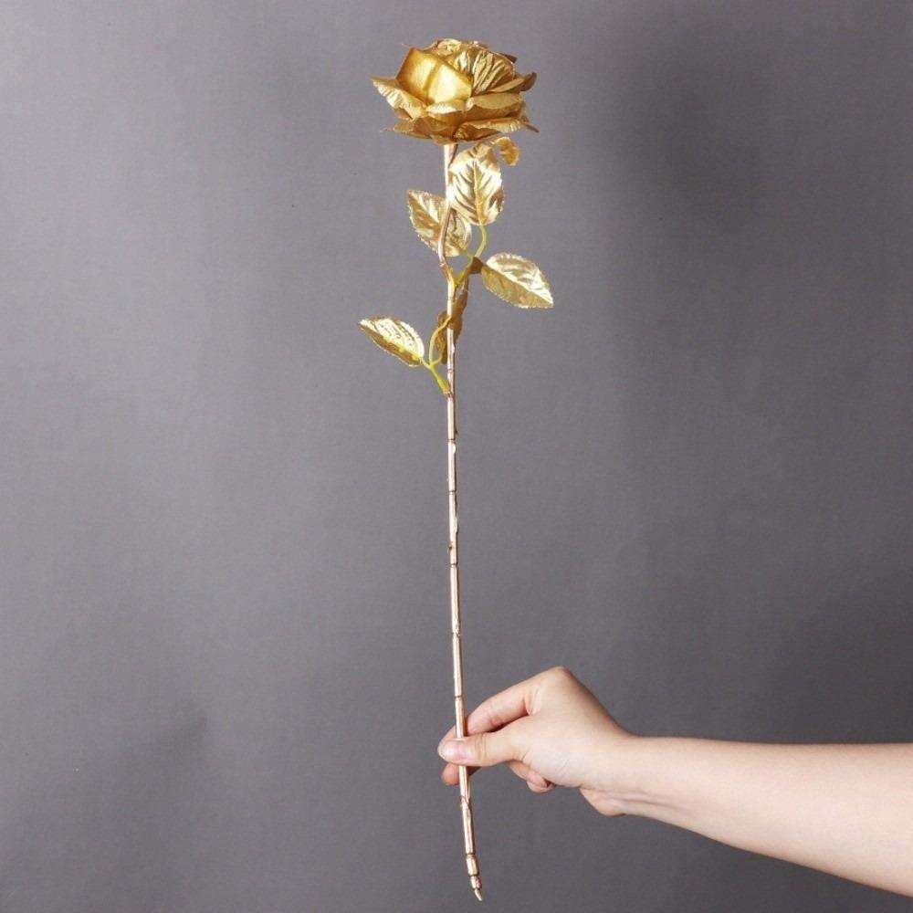 1pc Silk Rose Simulated Rose Bouquet DIY Floral Materials Realistic Artificial Flowers Gold Soft Wedding Bouquet