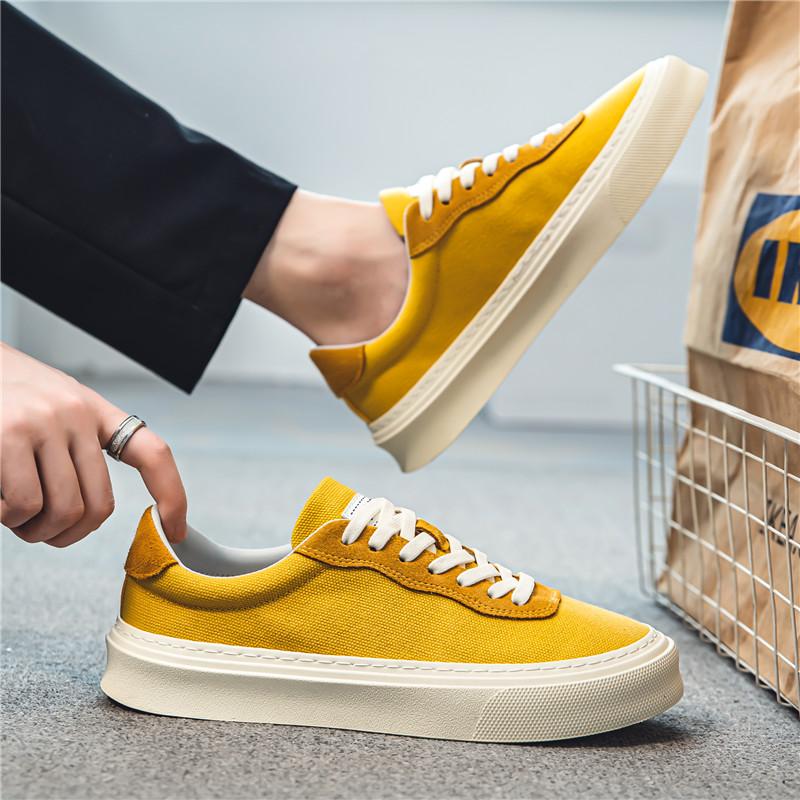 Fashion Sneakers Men Canvas Shoes Breathable Cool Street Shoes Male Brand Sneakers Black Yellow Green Mens Causal Shoes