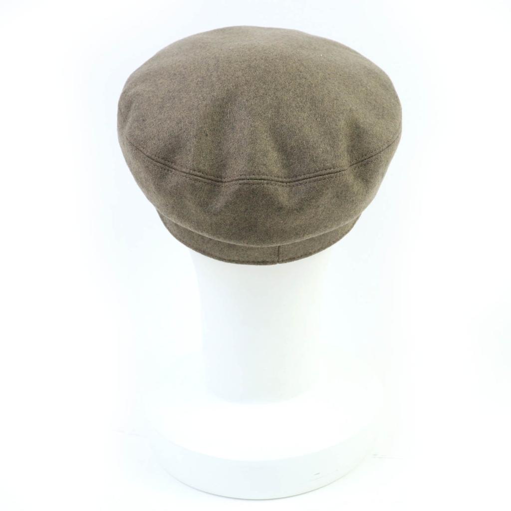 Pristine HERMES Casquette Deauville Serie Metal Brown Cashmere Women 58 Used