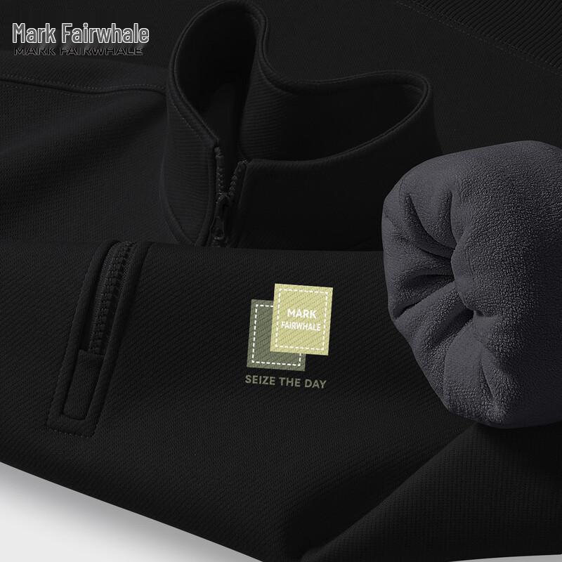 

Mark Fairwhale Men s Fleece Half-Zip Stand Collar Sweatshirt XL