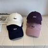 Cotton Letter Embroider White Purple Baseball Cap for Women To Take Photos and Show Off the Face Duck Tongue Hat