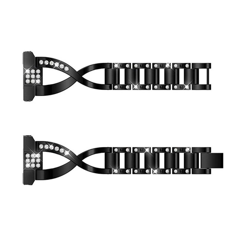 

Metal Watch Strap for Xiaomi Haylou Solar LS05/Color X-shape Replacement Watch Band 22mm Rhinestone Decorated Watchband Gold