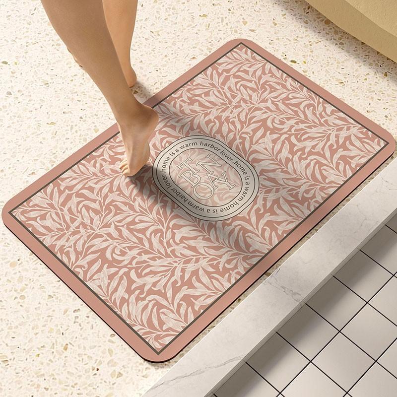 Bathroom Entrance Diatom Mud Floor Mat Semi-circular Anti-slip Quick-drying Foot Mat Bathroom Toilet Door Absorbent Household Carpet