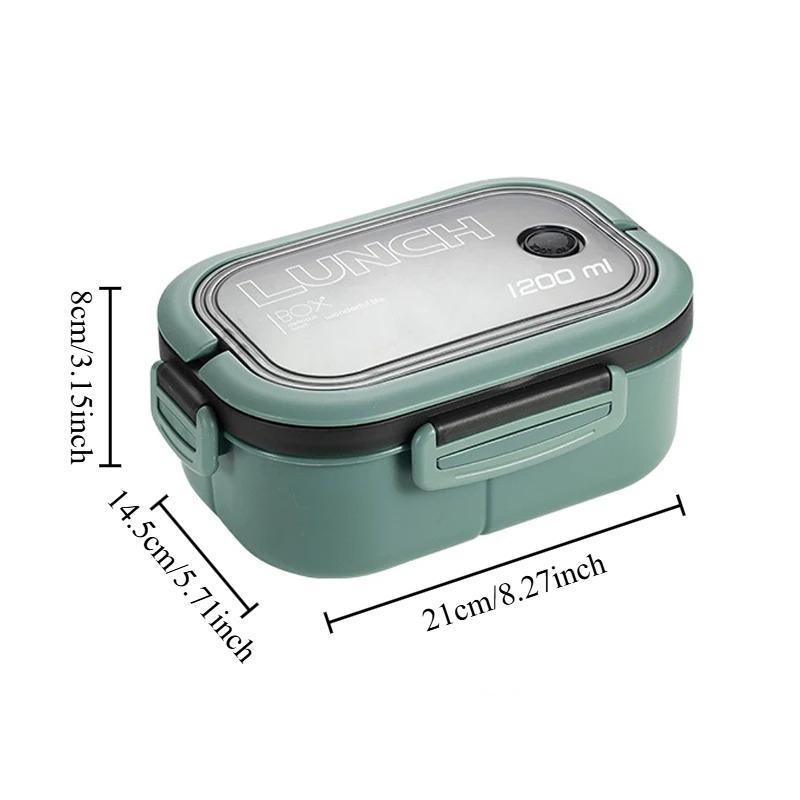 

1pcs Lunch Boxes Can Be Microwave Heated Office Workers Students Household High Aesthetic Bento Boxes Tableware зелёный