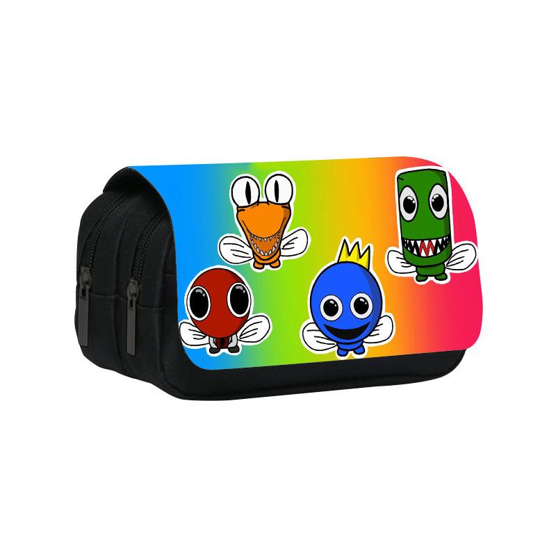 Rainbow Friends Double Layer Pencil Case With Large Capacity For Students And Kids