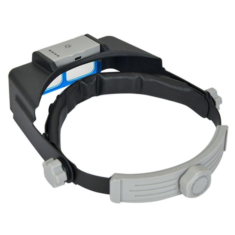Rechargeable Head Mounted Magnifiers with Magnification & 4 LED Light for Watch Repair Jewelry Crafting Dental Work