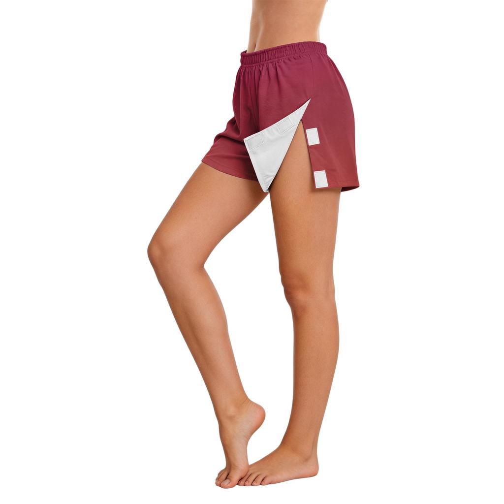 Women's Gradient Adjustable Side Shorts No Pockets Easy Closure Loose Fit Casual Bottoms