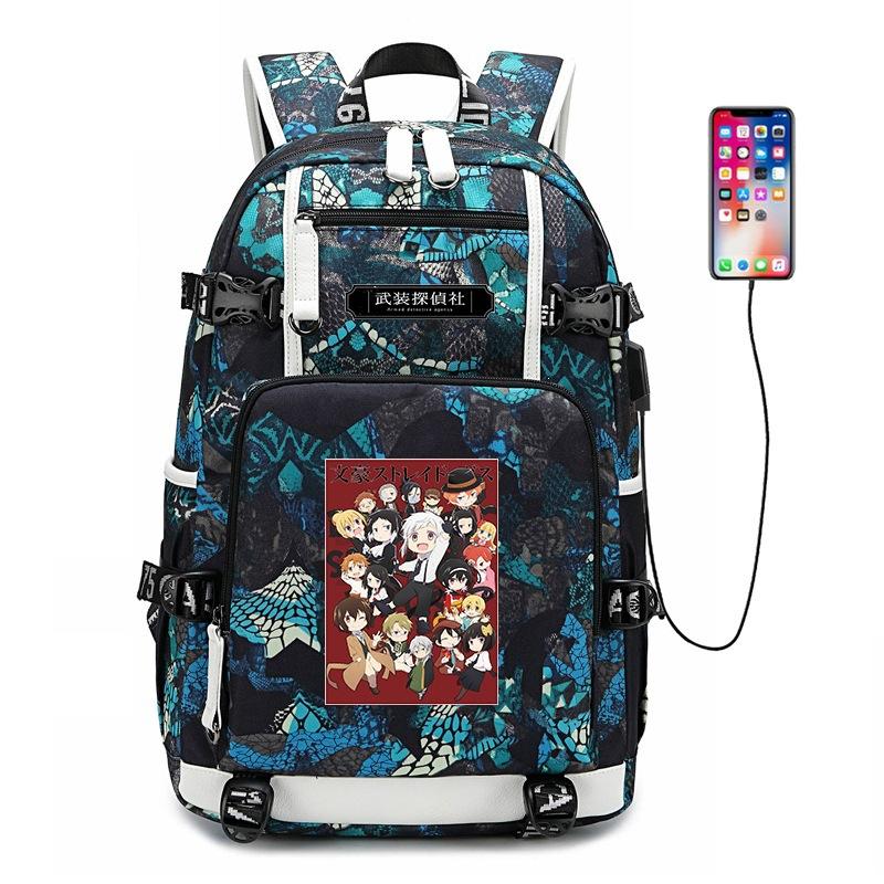 3-delige Schoolrugzakset voor Studenten Grote Capaciteit Oxford Stof Schooltas met Schouderband en Etui 47x30x15