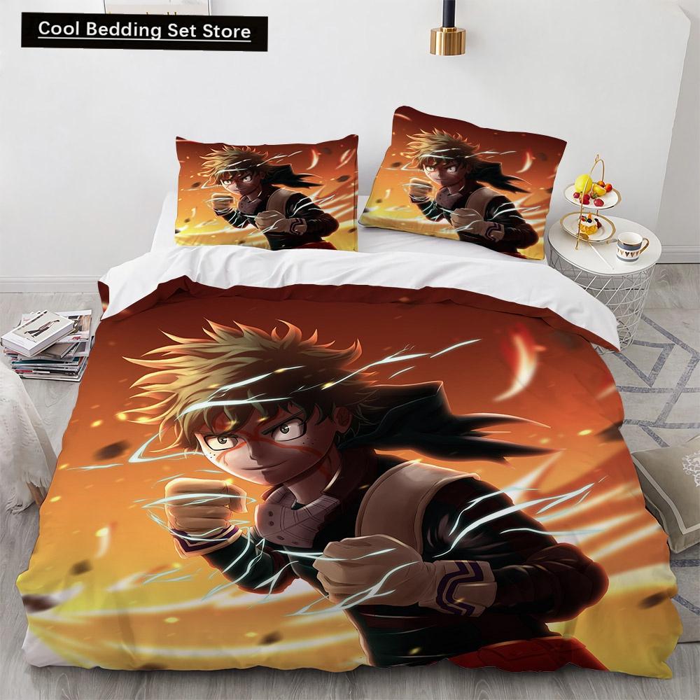 Nowy Anime My Hero Academy Pościel Zestaw Postacie Anime Poszewka na kołdrę 3D Cartoon Poliester Poszewka na kołdrę Queen King Size Dzieci Chłopcy