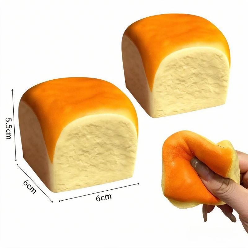 12Pc Simulation Bread Squishy Squeeze Toy Food Grade Silicone Safe Soft Slow Rising Decompression Fidget Toy For Stress Relief