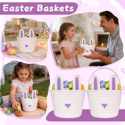 Cesti di Pasqua Cesti per la Caccia alle Uova di Pasqua Per Bambini, Carino Cesto Regalo Coniglio Per Neonato Decorazioni di Pasqua Forniture per Feste