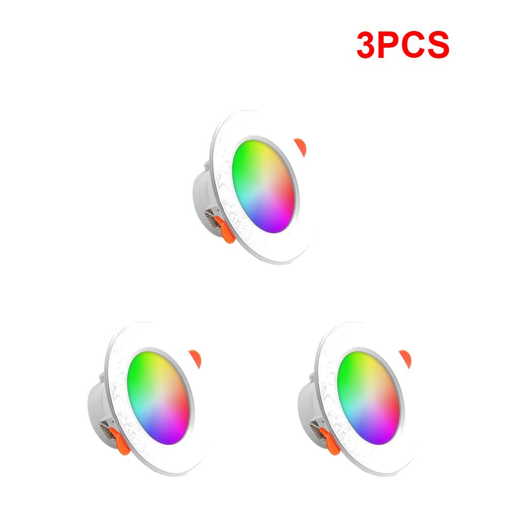 1-10PCS Smart Downlight Bluetooth Colorfull LED Lamp Bulb Recessed Round Light Smart Home Luminaire RGBCW/CCT Dimmable 10W
