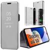 Protective Case - E.F.CONNECTION - Smart View Flexible - Silver - for Samsung Galaxy A14 4G/5G - Rigid