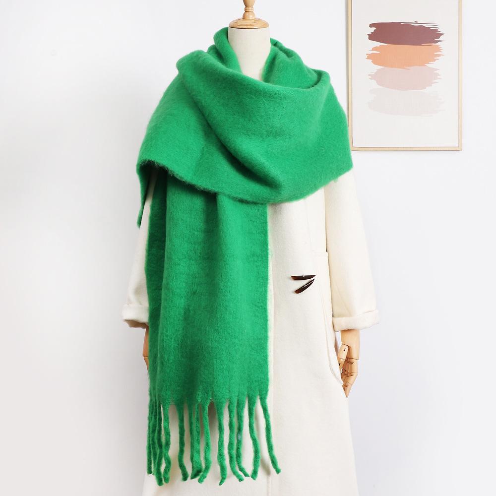 Winter Damen Neuer Haima Haar Imitationskaschmir Schal Vielseitig Premium Tragen Einfarbig Paar Klimaanlagen Schal Damen
