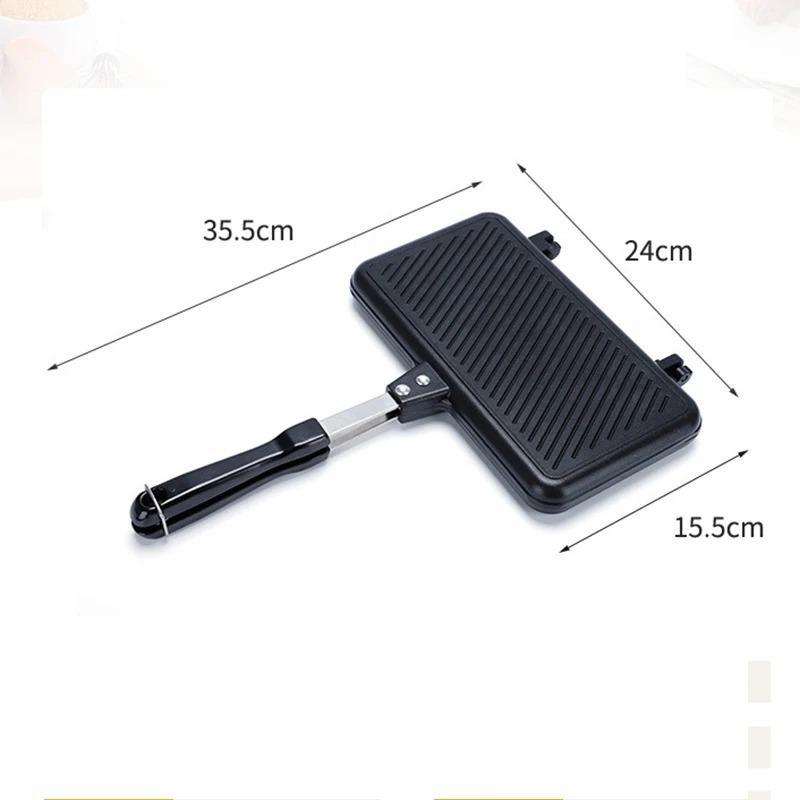 

Gas Non-Stick Sandwich Maker Iron Bread Toast Breakfast Machine Pancake Baking Barbecue Oven Mold Mould Grill Frying Pan