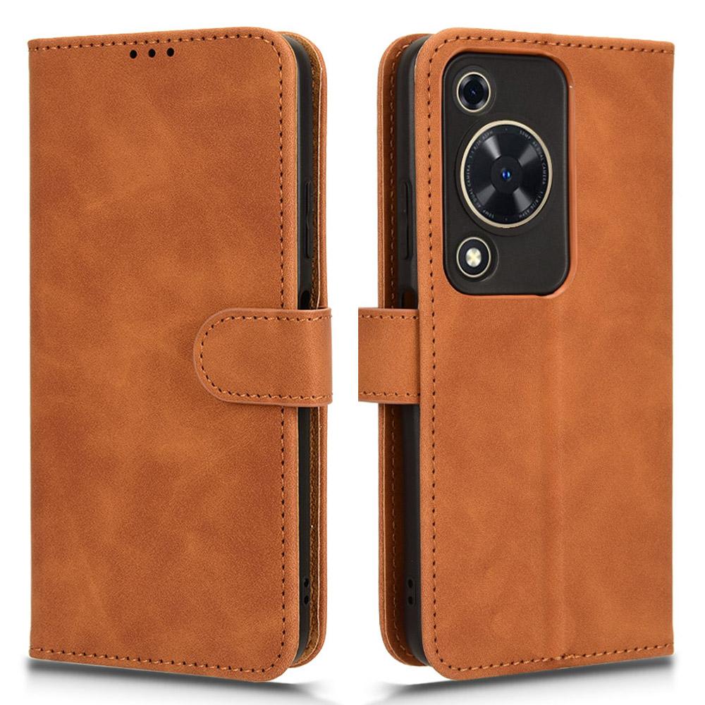

For Huawei Enjoy 70 4G/nova Y72 4G Soft-Touch Flip Leather Cover Stand Protective Phone Case Brown