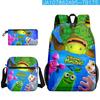 Classic My Singing Monsters 3D Print 3pcs/Set Pupil School Bags Laptop Daypack Backpack Inclined Shoulder Bag Pencil Case