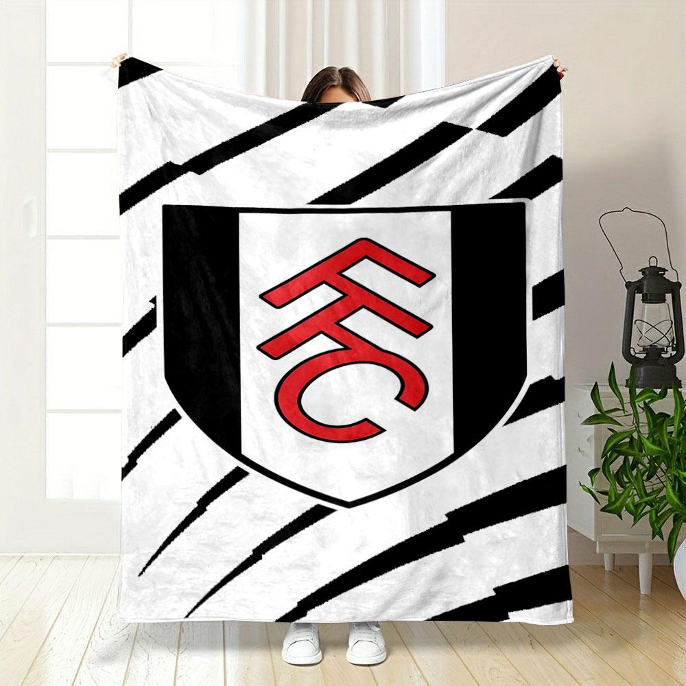 "Black White Striped Shield Design" Patterned Blanket, Flannel, Suitable for All Seasons, Home Decor, Warm and Cozy