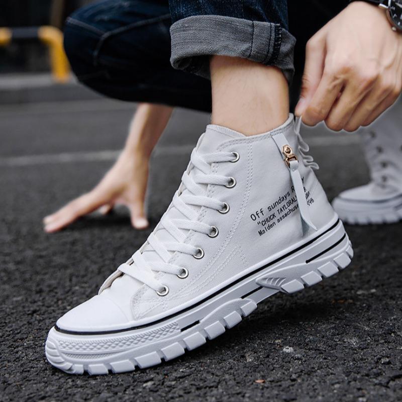 2025Herbst Neue Koreanische Stil High Top Sneaker Bequeme Lässige Canvas Schuhe Studenten Plattform Atmungsaktive Sport Vulkanisierte Schuhe