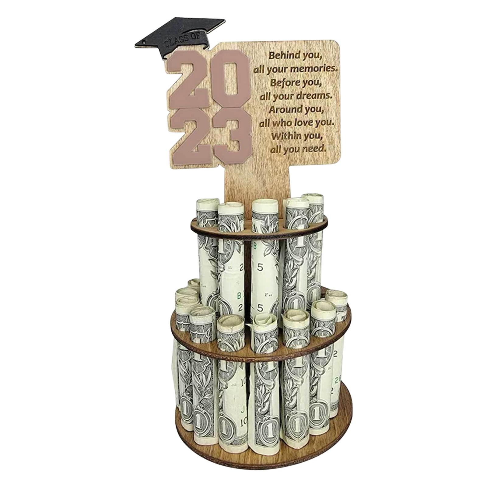 

Wooden Money Cake Holder Savings Wallet Holder for Graduation Gift Ideas світло-коричневого кольору