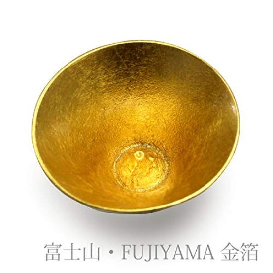 Nousaku Katakuchi Large Mount Fuji Tin and Gold Leaf Set e00084 - (Paulownia Box)