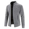 Jeseň a zima pánske plus zamatový hrubý stojačik sveter sveter teplý sveter kabát na zips cardigan pánsky trend