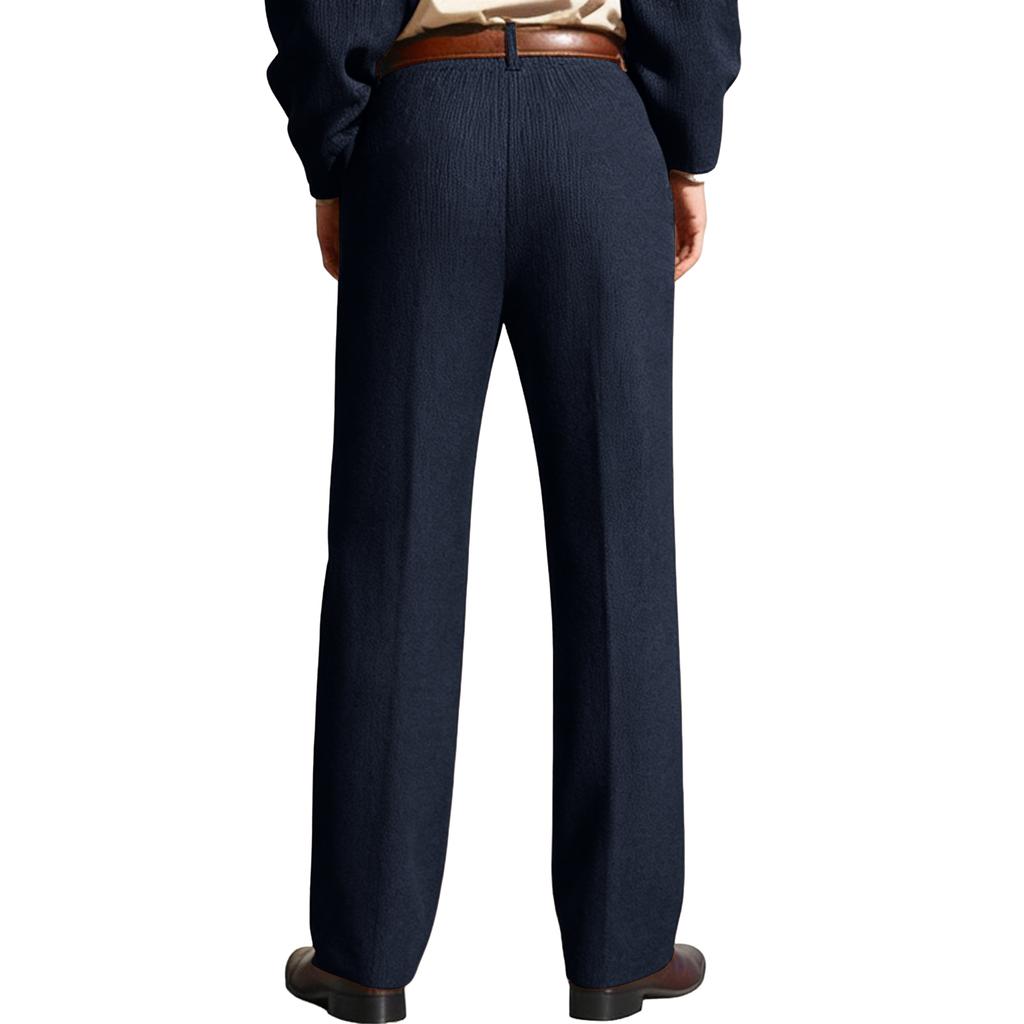 Men's High- Pleated Corduroy Pants - Classic Fit Dress Pants