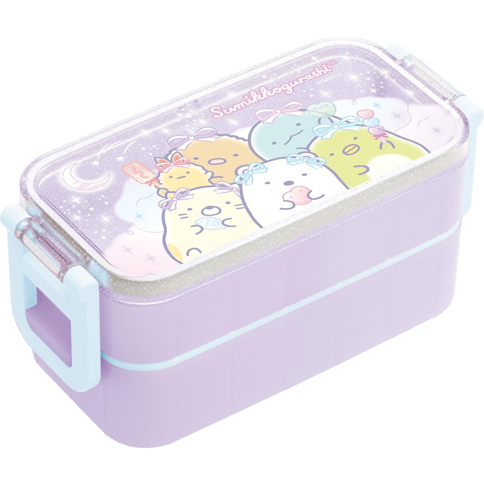 

San-X Sumikko Gurashi 2-Tier Lunch Box with Two-Point Locking Chopsticks, KA27602, H80 x W175 x D80mm