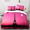 Eiffel Tower Duvet Cover Set King Size Paris Cityscape Twin Bedding Set Modern French Style Polyester Comforter Cover Boys Girls