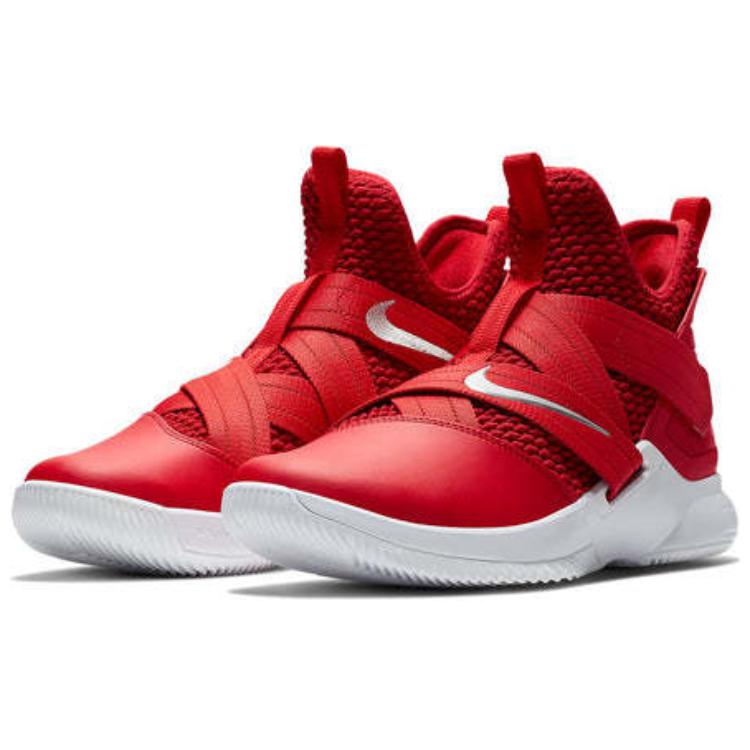 Nike LeBron Soldier 12 TB University Red Men Sneakers White-Metallic-Silver AT3872-603