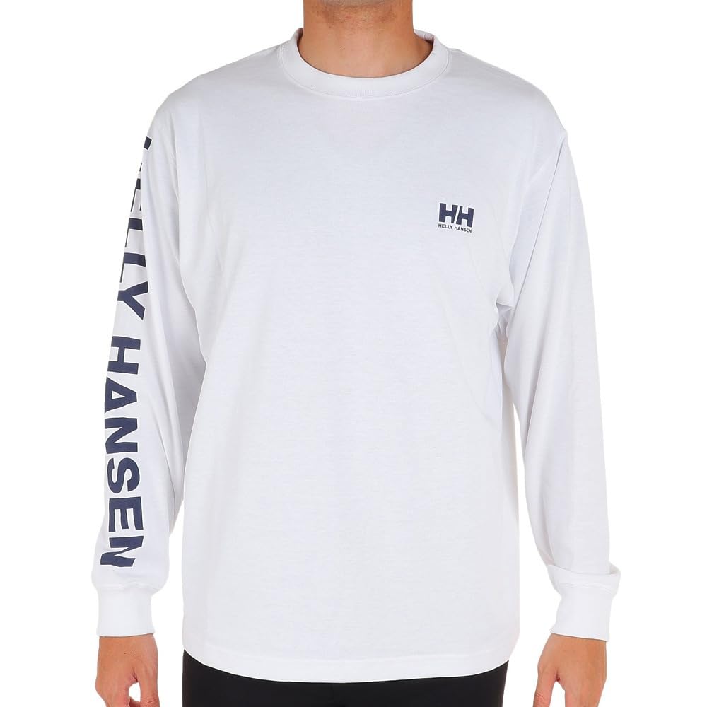 Helly Hansen Long Sleeve Letter Clear Size HH32380 Tee, Unisex, White, XL,