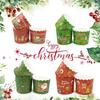 Heat-Resistant Christmas Muffin Cups - Medium Size, 50 pcs for Oven-Baking