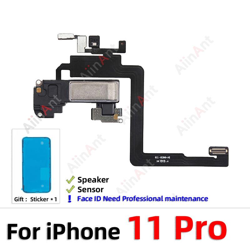 AiinAnt Phone Top Proximity Sensor Ear Earpiece Speaker Flex Cable For iPhone 11 Pro X Xr Xs Max 7 8 Plus with Sticker 100% OEM