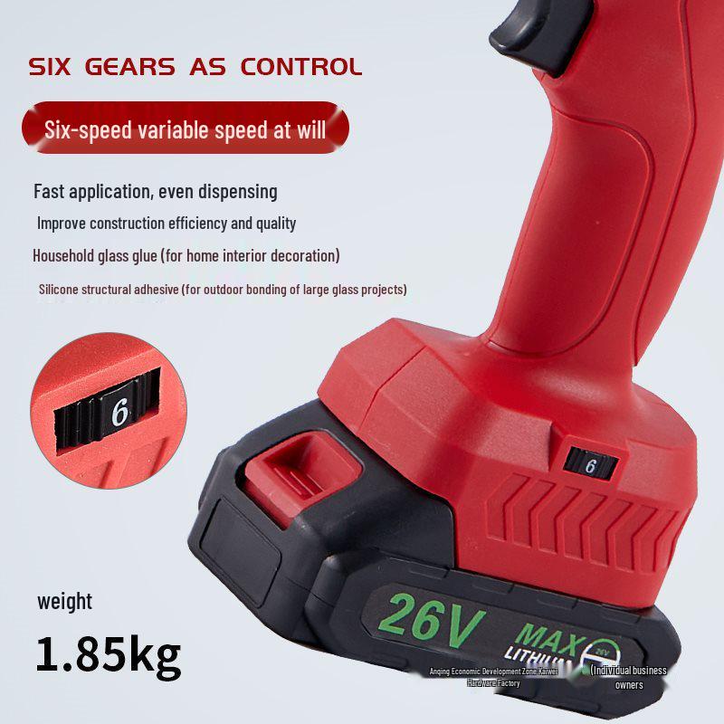 Rechargeable Electric Caulk Gun: Fully Automatic Lithium Battery Adhesive Dispenser