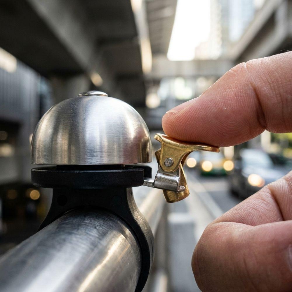 Handheld Wearable Running Bell Silicone Lining Bicycle Bell Portable Handheld Finger Bell