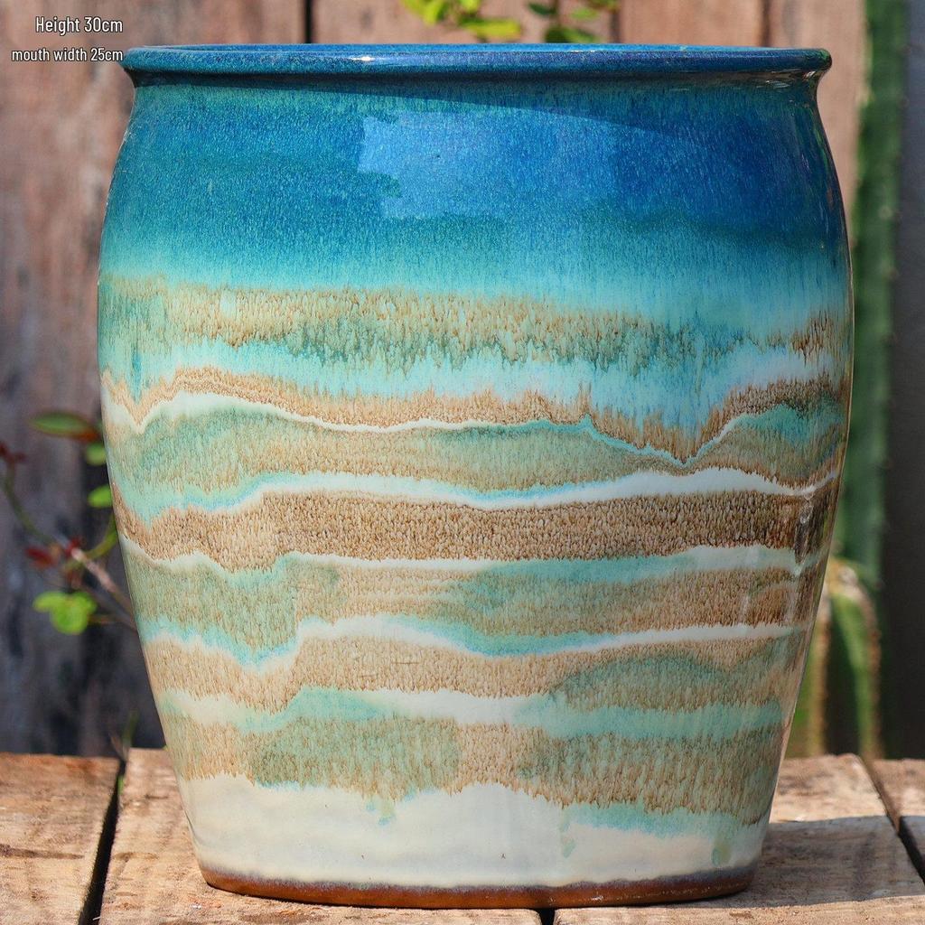 Extra Large Ceramic Pottery Flower Pot for Indoor Green Plants, Coarse Pot Ideal for Monstera and Other Large Plants