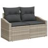 VidaXL Ensemble de canapé de jardin 8 pièces avec coussins gris clair Poly Rattan 3360643