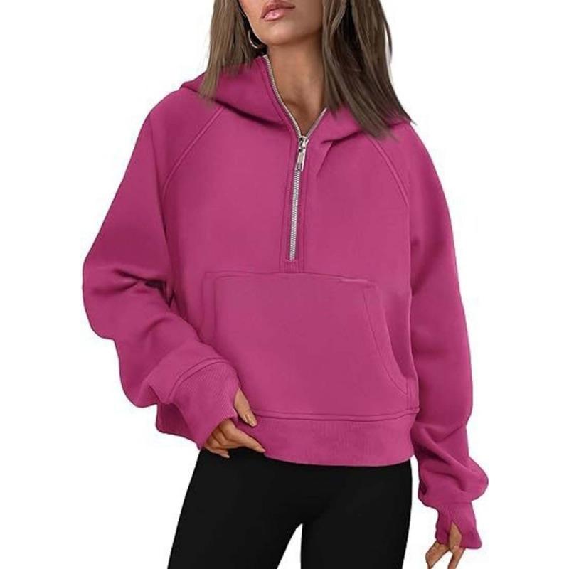 Women S Hooded Zip Thick Sweatshirt Casual Autumn Winter