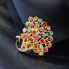 Fashion Colorful Rhinestone Peacock Brooch For Women Clothing Coat Jewelry Accessries Gifts