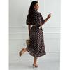 Abito midi a pois da donna, vestito casual ampio a mezza manica, vestito casual da giorno per donna, primavera estate, stile europeo americano